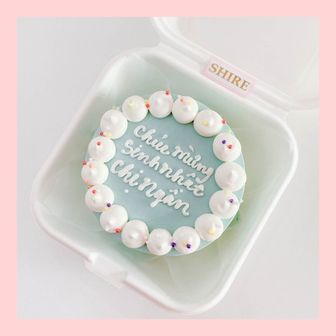 Mini Bento tone màu xanh dương - Bánh kem bơ mini hộp bã mía