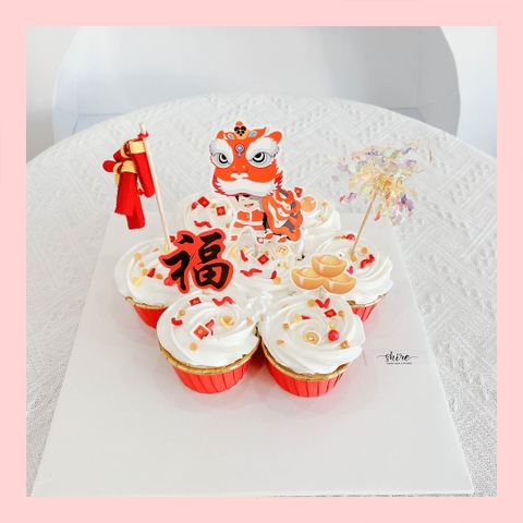 Cupcake xếp vòng, xếp ổ tròn kem sữa- Bánh sinh nhật dạng cupcake ổ