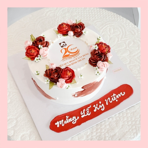 Bánh kem 1 tầng theo logo doanh nghiệp/công ty