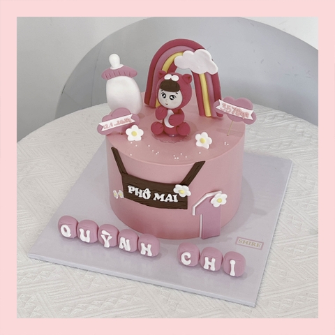Bánh kem tạo hình em bé gái 3D xinh xắn cho bé gái - Bánh kem fondant