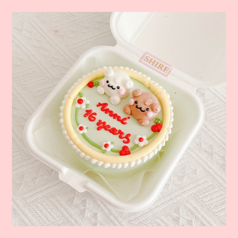 Mini Bento bắt kem 3D - Bánh kem bơ mini hộp bã mía