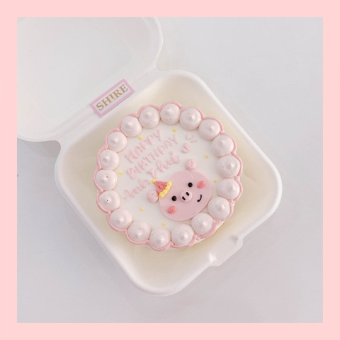 Mini Bento hình heo dễ thương - Bánh kem bơ mini hộp bã mía