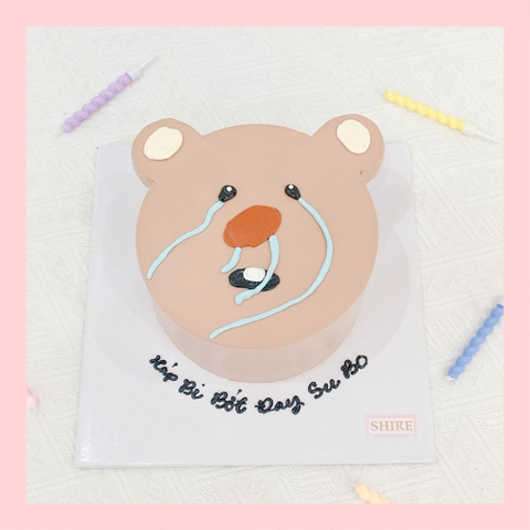 Bánh vẽ hình con gấu dễ thương - Bánh sinh nhật trẻ em
