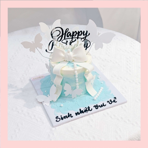 Bánh kem mini trang trí nơ nữ tính cho bạn gái - Bánh kem sinh nhật