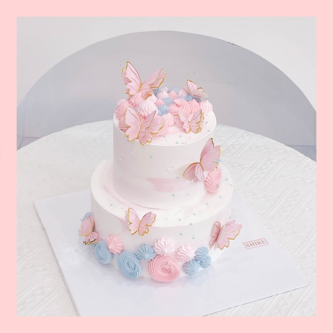 Bánh kem trang trí bướm - Bánh kem sinh nhật cho nữ