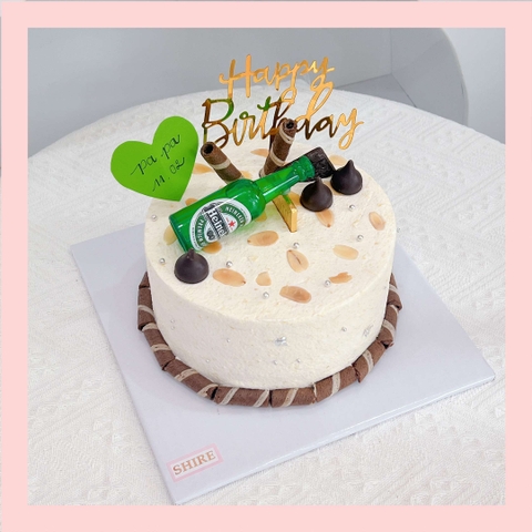 Bánh kem trang trí rượu bia - Bánh kem sinh nhật cho nam