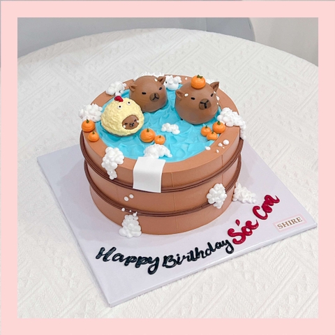 Bánh bơm thú hình con thỏ/con nhím/con cừu/capybara 3D dễ thương - Bánh sinh nhật trẻ em