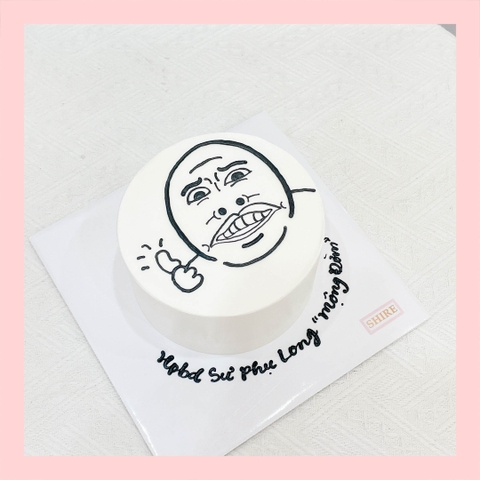 Bánh mini vẽ hình funny bựa - Bánh kem bơ mini 10-12cm