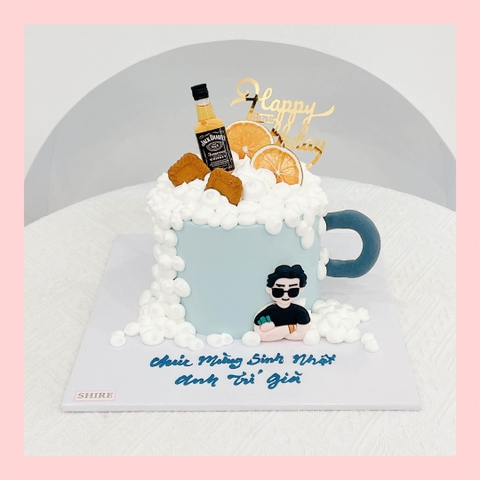 Bánh kem trang trí rượu bia - Bánh kem sinh nhật cho nam