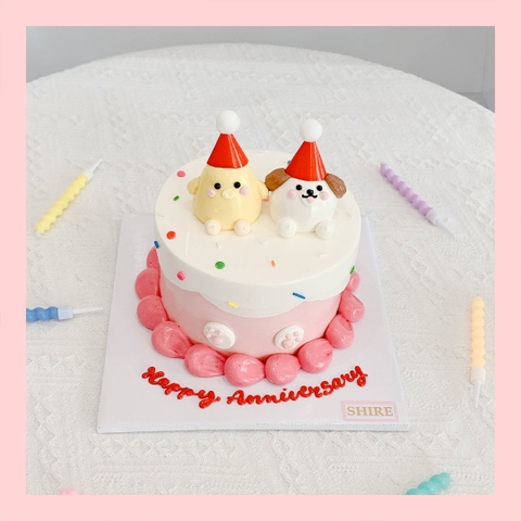 Bánh mini bơm thú 3D- Bánh kem bơ mini 10-12cm