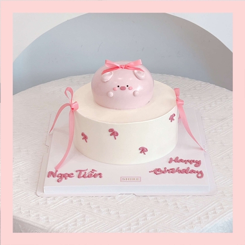 Bánh bơm thú hình con heo/con ếch/con gà/con cọp 3D dễ thương - Bánh sinh nhật trẻ em