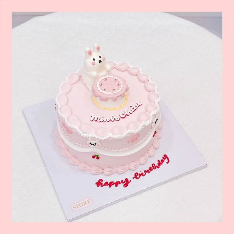 Bánh bơm thú hình con thỏ/con nhím/con cừu/capybara 3D dễ thương - Bánh sinh nhật trẻ em