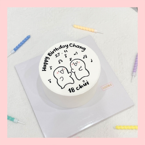 Bánh mini vẽ hình funny bựa - Bánh kem bơ mini 10-12cm