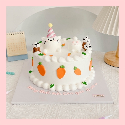 Bánh bơm thú hình con chó/con mèo/con khỉ/con chuột/con bò 3D dễ thương - Bánh sinh nhật trẻ em