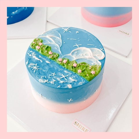 Bánh kem vẽ màu pastel style Hàn - Bánh kem sinh nhật
