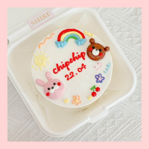 Mini Bento bắt kem 3D - Bánh kem bơ mini hộp bã mía