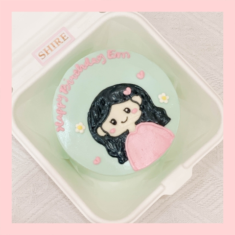 Mini Bento vẽ người - Bánh kem bơ mini hộp bã mía