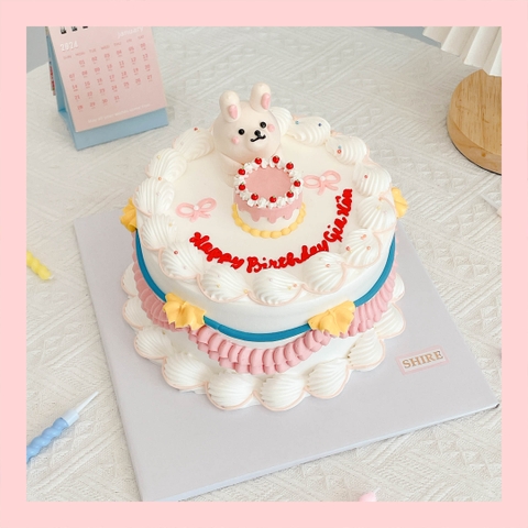 Bánh bơm thú hình con thỏ/con nhím/con cừu/capybara 3D dễ thương - Bánh sinh nhật trẻ em