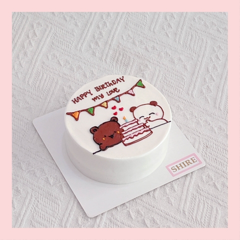 Mini Bento cặp đôi - Bánh kem bơ mini hộp bã mía