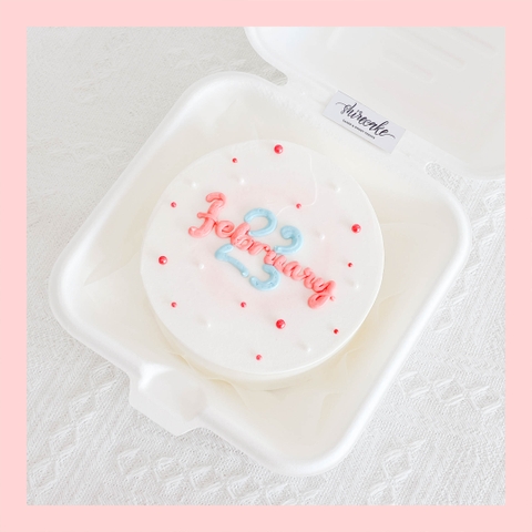 Mini Bento vẽ hoa lá - Bánh kem bơ mini hộp bã mía