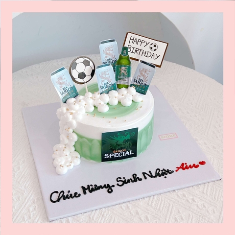 Bánh kem trang trí rượu bia - Bánh kem sinh nhật cho nam