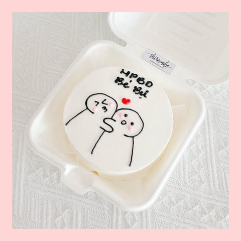 Mini Bento vẽ hình ngộ nghĩnh - Bánh kem bơ mini hộp bã mía