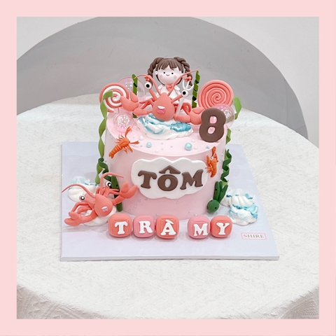 Bánh kem tạo hình em bé gái 3D xinh xắn cho bé gái - Bánh kem fondant