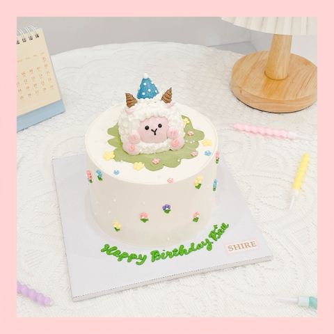 Bánh bơm thú hình con thỏ/con nhím/con cừu/capybara 3D dễ thương - Bánh sinh nhật trẻ em