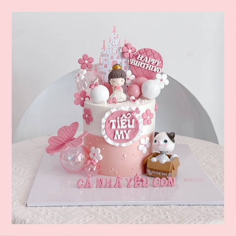 Bánh kem tạo hình em bé gái 3D xinh xắn cho bé gái - Bánh kem fondant