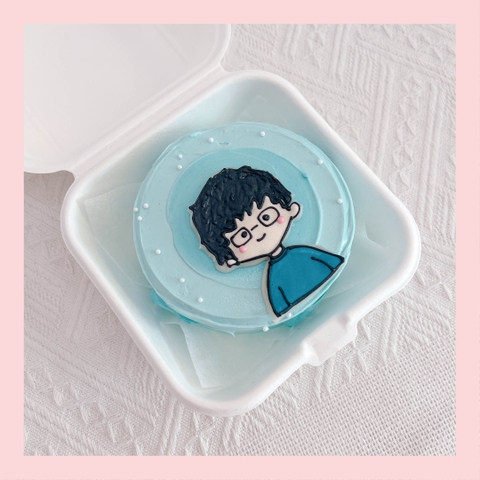 Mini Bento vẽ người - Bánh kem bơ mini hộp bã mía