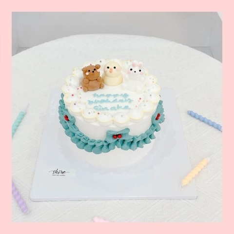 Bánh bơm thú hình con thỏ/con nhím/con cừu/capybara 3D dễ thương - Bánh sinh nhật trẻ em