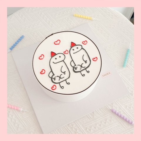 Bánh kem vẽ hình ngộ nghĩnh đáng yêu - Bánh kem sinh nhật