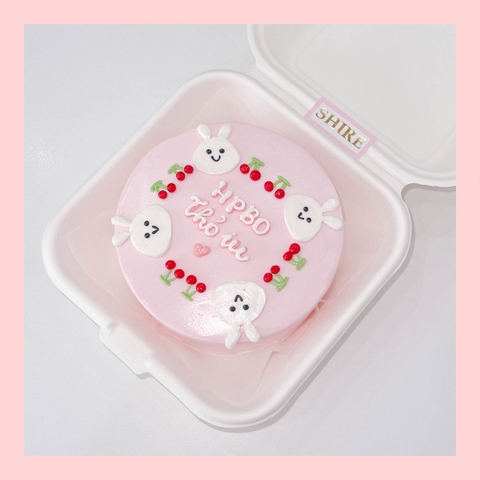 Mini Bento hình động vật dễ thương - Bánh kem bơ mini hộp bã mía
