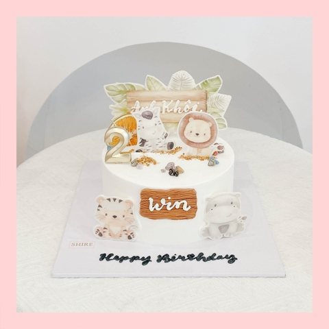 Bánh kem Safari World, khu rừng động vật - Bánh sinh nhật bé trai