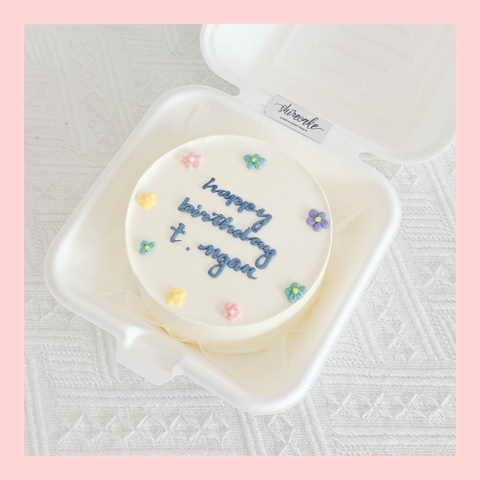 Mini Bento vẽ hoa lá - Bánh kem bơ mini hộp bã mía