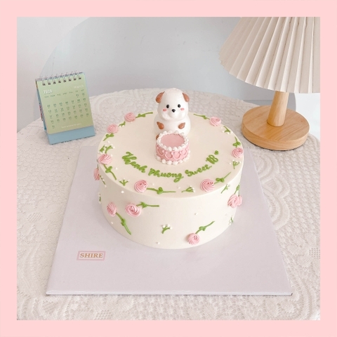 Bánh bơm thú hình con chó/con mèo/con khỉ/con chuột/con bò 3D dễ thương - Bánh sinh nhật trẻ em