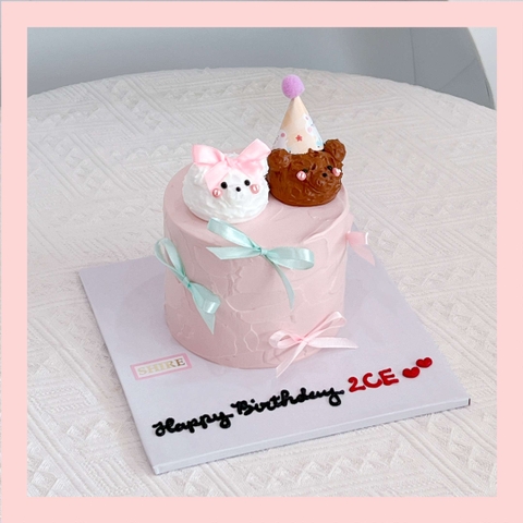 Bánh mini bơm thú 3D- Bánh kem bơ mini 10-12cm