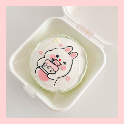 Mini Bento hình động vật dễ thương - Bánh kem bơ mini hộp bã mía