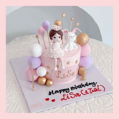 Bánh kem tạo hình em bé gái 3D xinh xắn cho bé gái - Bánh kem fondant