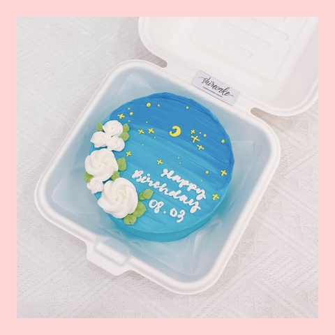 Mini Bento tone màu xanh dương - Bánh kem bơ mini hộp bã mía