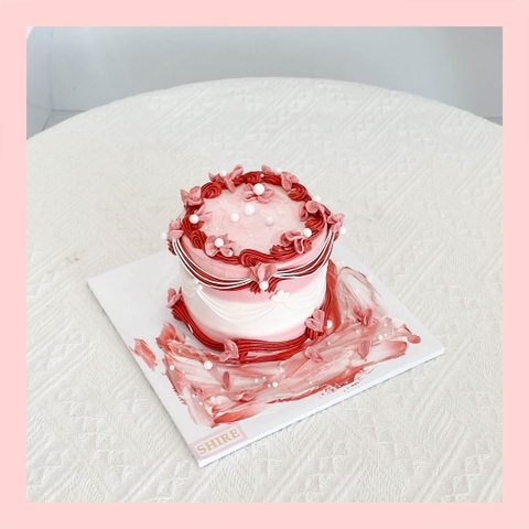 Bánh mini vẽ hoa - Bánh kem bơ mini 10-12cm