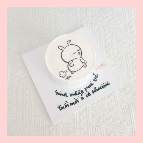 Bánh mini vẽ hình funny bựa - Bánh kem bơ mini 10-12cm