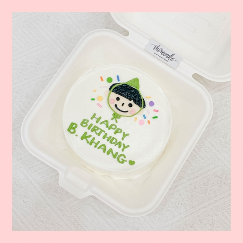 Mini Bento vẽ người - Bánh kem bơ mini hộp bã mía