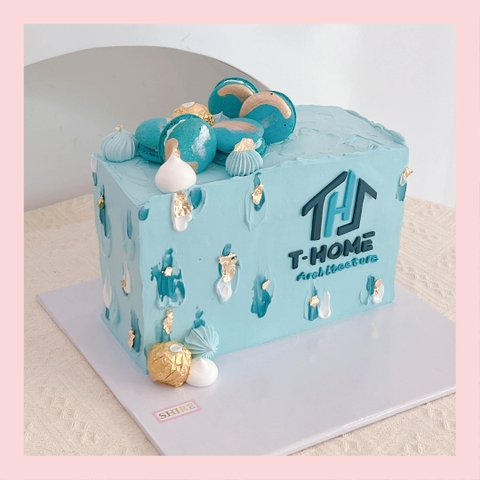 Bánh kem 1 tầng theo logo doanh nghiệp/công ty