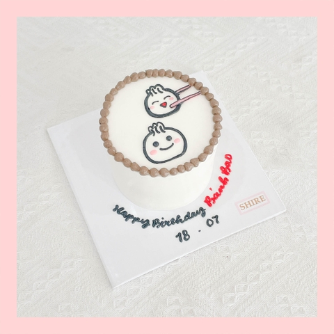 Bánh mini vẽ hình funny bựa - Bánh kem bơ mini 10-12cm