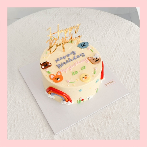 Bánh vẽ hình con gấu dễ thương - Bánh sinh nhật trẻ em