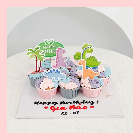 Set cupcake trang trí cho bé dễ thương kem sữa - Bánh sinh nhật dạng cupcake ổ