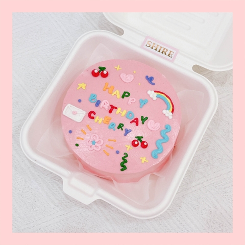 Mini Bento nhiều chủ đề - Bánh kem bơ mini hộp bã mía