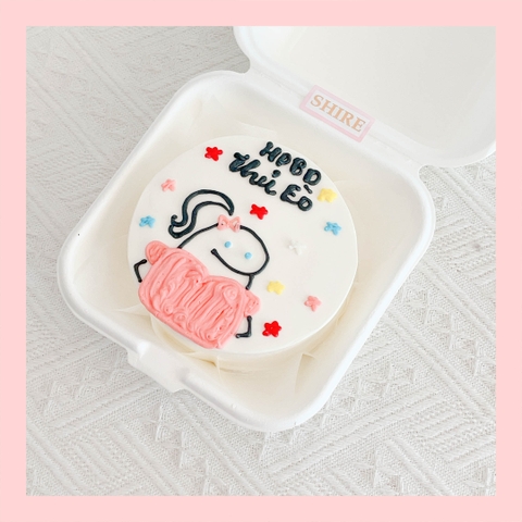 Mini Bento vẽ hình ngộ nghĩnh - Bánh kem bơ mini hộp bã mía