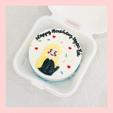 Mini Bento vẽ người - Bánh kem bơ mini hộp bã mía